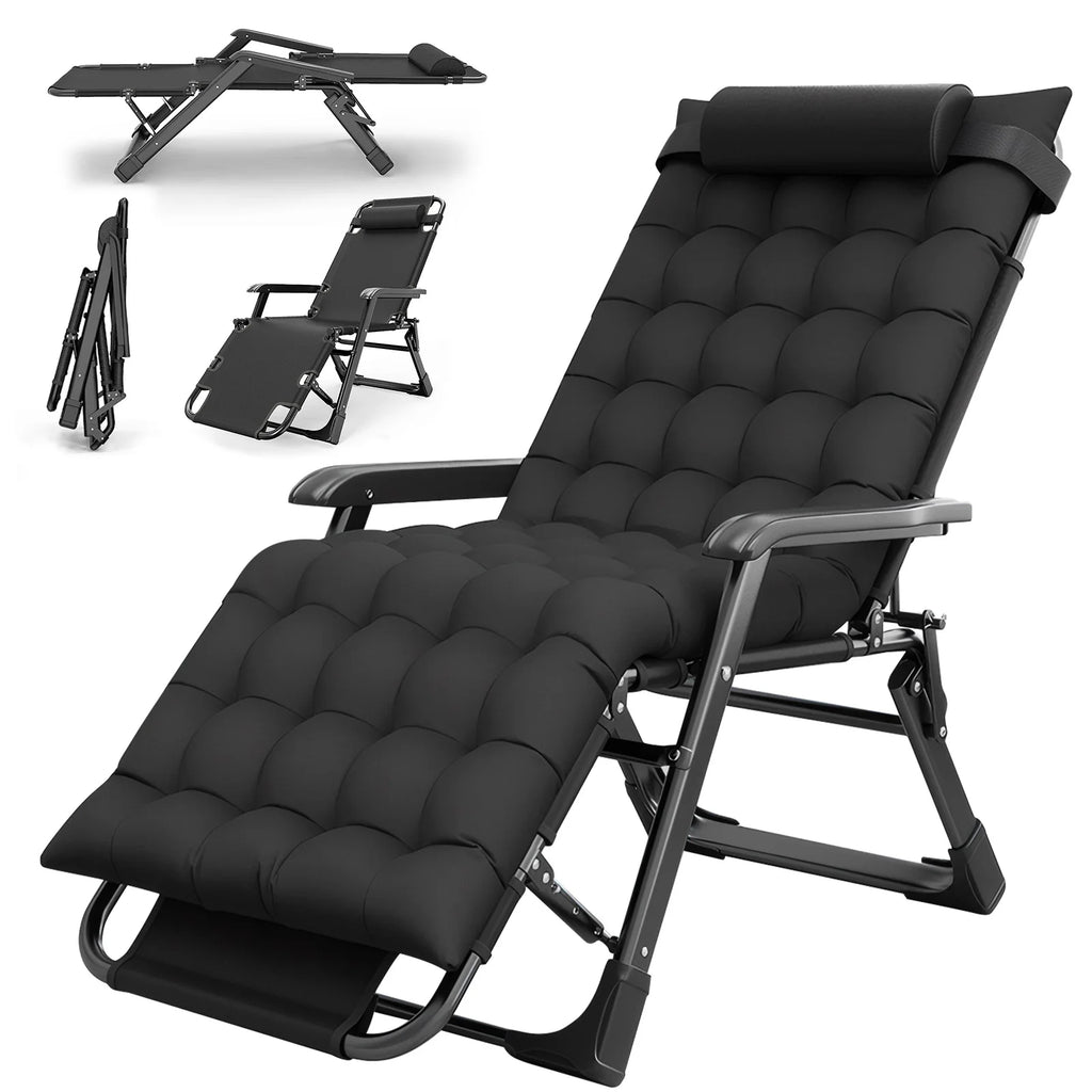 Folding Adjustable Zero Gravity Chair,with Removable Cushion Reclining Lounge Chair 2-in-1 Seat And Lounger Chair for Outdoor