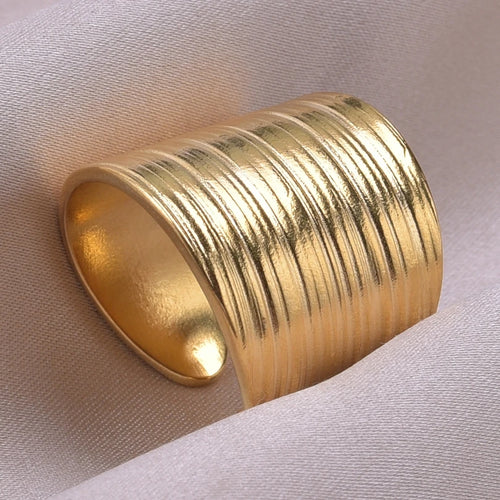 1/5Ppcs/Lot Real Gold Plated Stainless Steel Rings For Women Men Accessories Open Adjsutable Chunky Butterfly Heart Ring Anillos