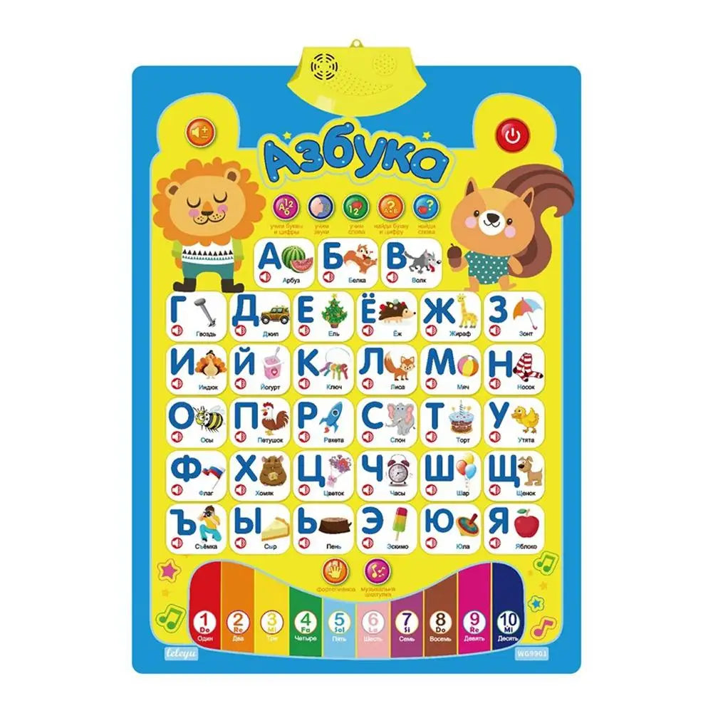 Russian Learning Wall Chart Alphabet Talking Poster Russia Kids Education Toys Electronic ABC Poster Educational Phonetic Chart
